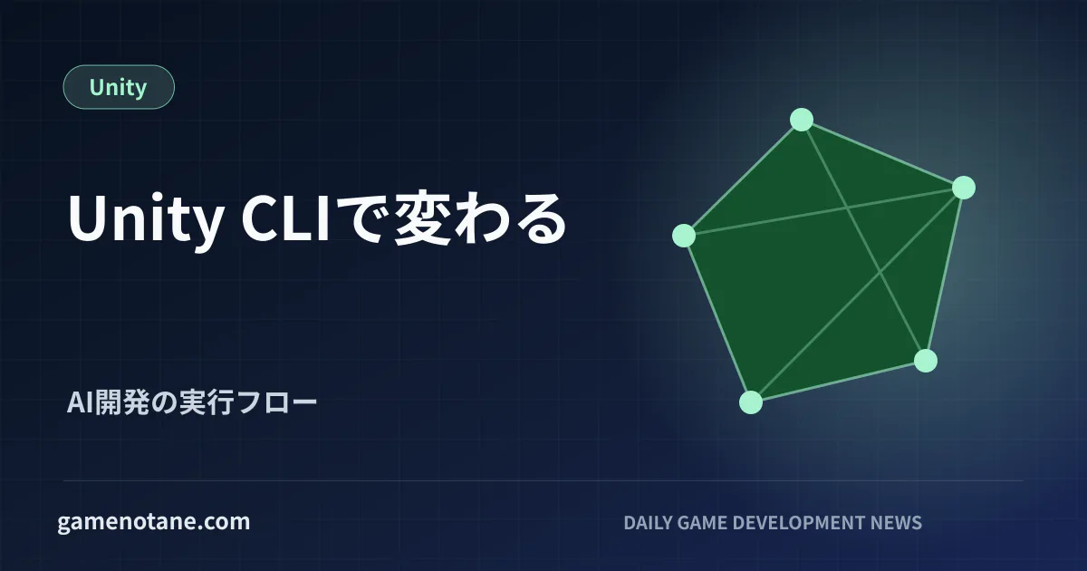 Unity CLIによるAI支援開発の流れを説明するイメージ