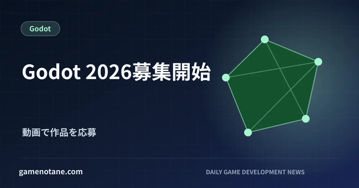 Godot 2026ショーリールの応募開始を示すアイキャッチ